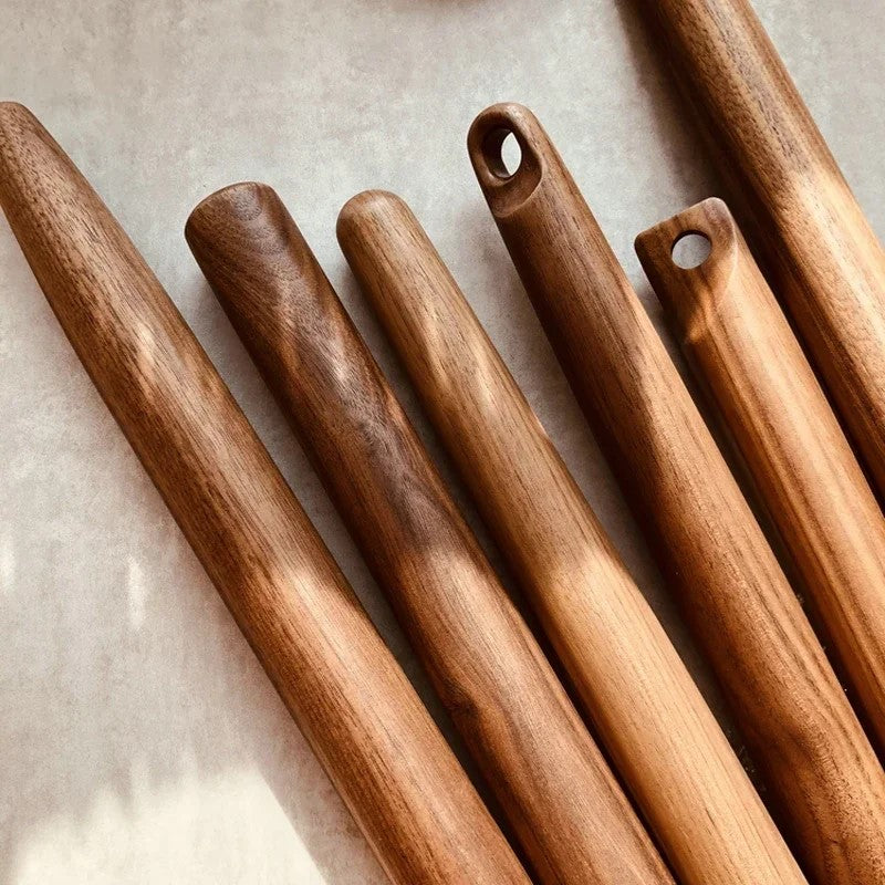 Beautiful Real Wood Walnut Rolling Pins In Various French Styles