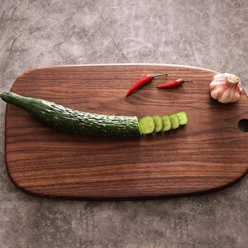 Fresh Food And Sliced Vegetable On Modern Farmhouse Style Wooden Cutting Board