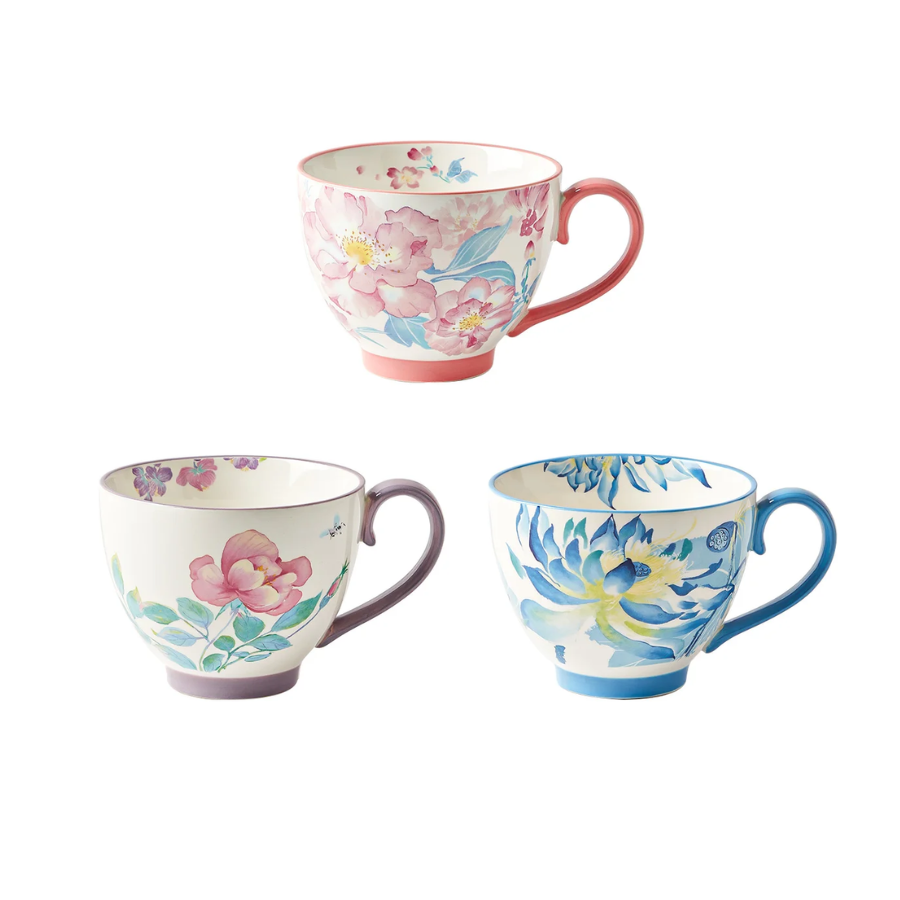 Watercolor Garden Style Ceramic Mugs