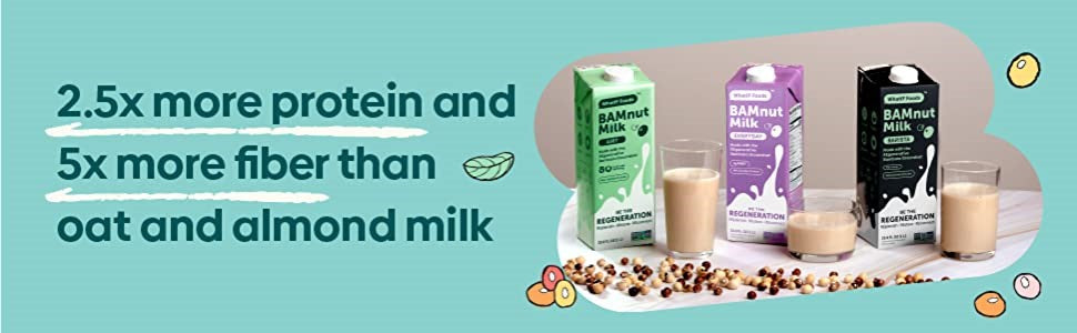 Plant Based Dairy Free What If Foods BAM Nut Milks Have More Protein More Fiber Than Oat Or Almond Milk