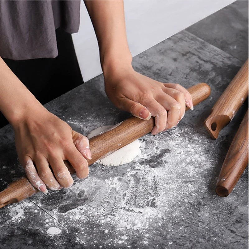 Rolling Tortillas With Walnut Wood Rolling Pins