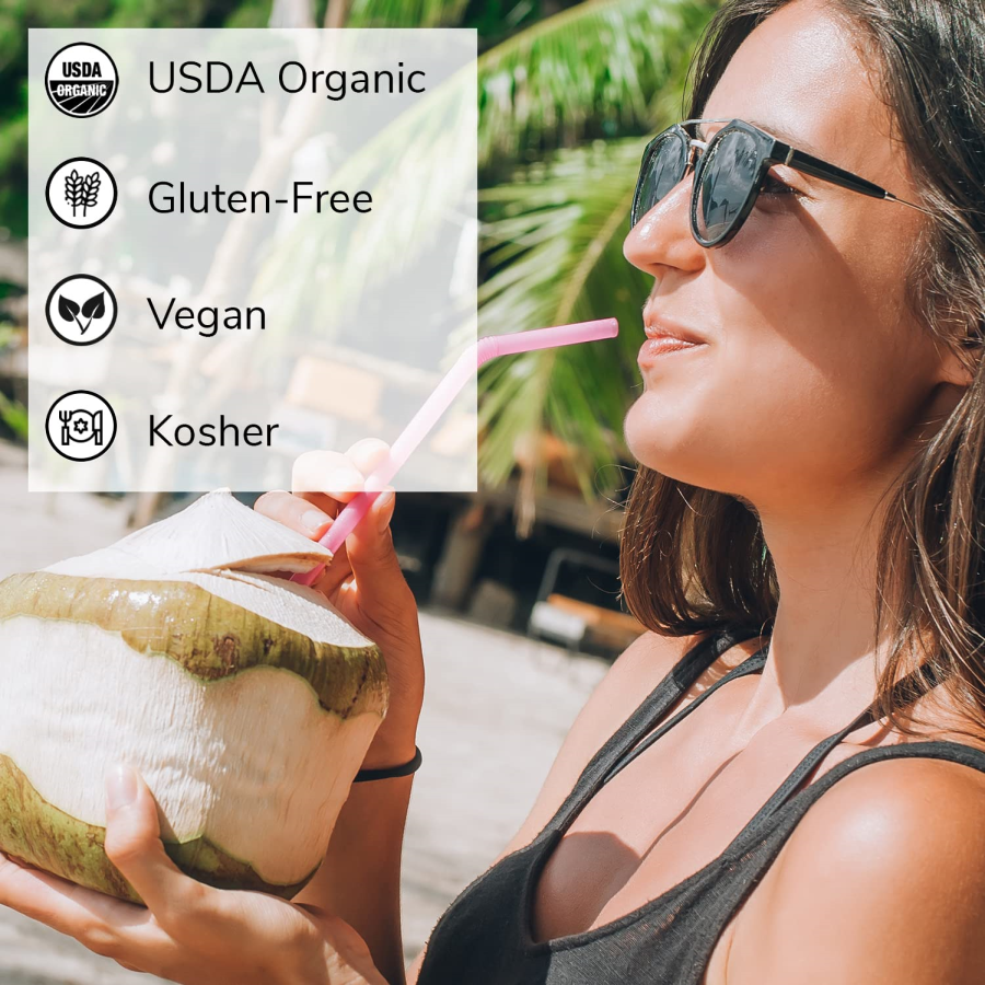 Real Coconut Water Nature's Greatest Foods Organic Gluten Free Vegan Kosher Tropical Drink