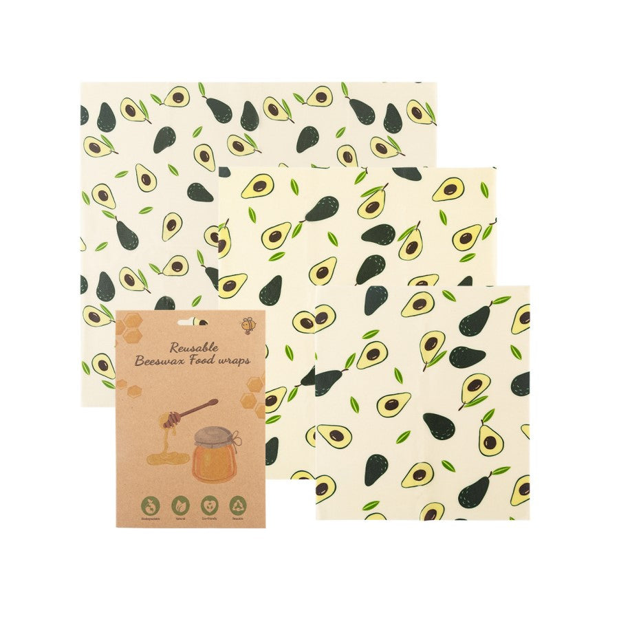 Beeswax Wrap Assorted Size 3 Pack Yummy Cado Print