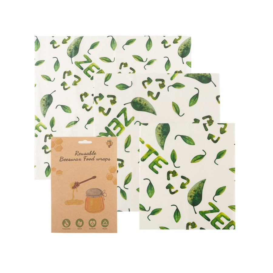 Beeswax Wrap Assorted Size 3 Pack Zero Waste Print