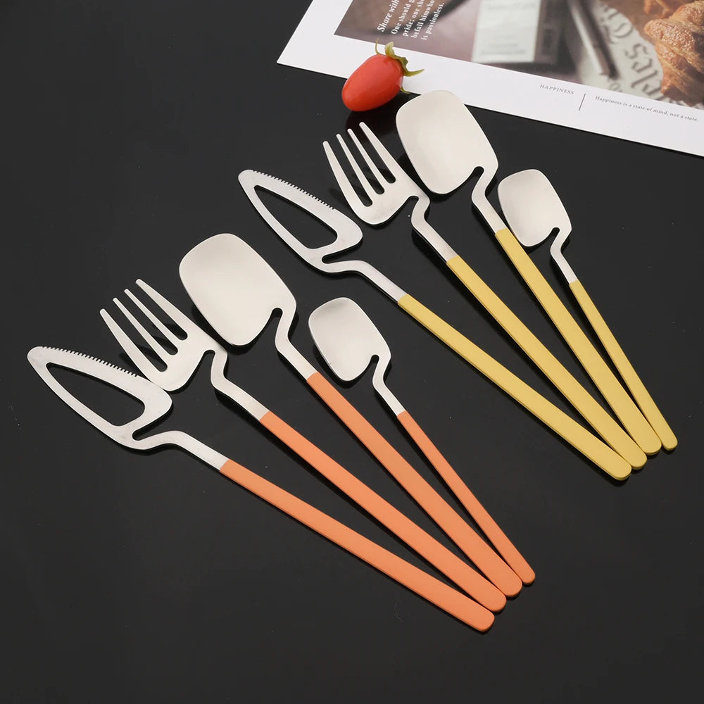 Flatware Sets For Avant Garde Style And Surreal Luxury Decor Unique Stainless Steel Silverware