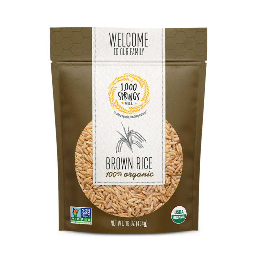 1000 Springs Mill Organic Brown Rice 16oz