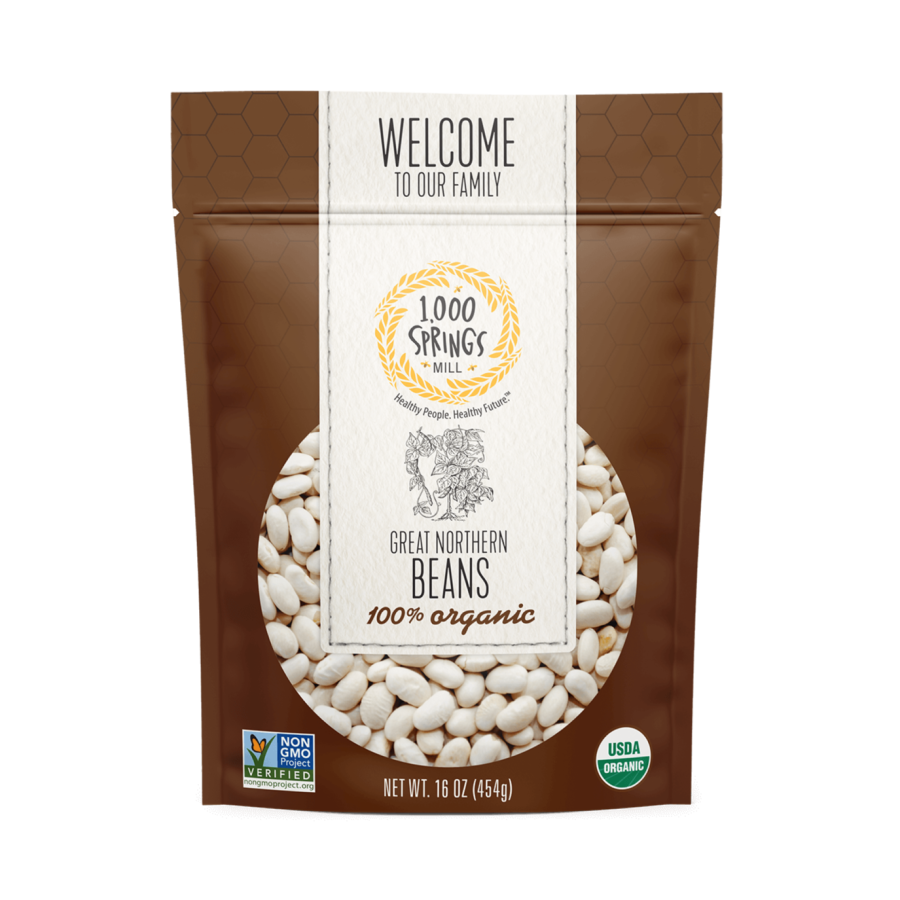 1000 Springs Mill Organic Great Northern Beans 16oz