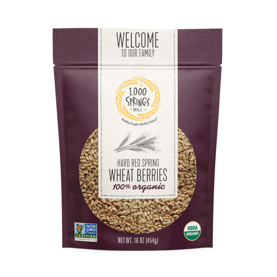 1000 Springs Mill Organic Hard Red Spring Wheat Berries 16oz