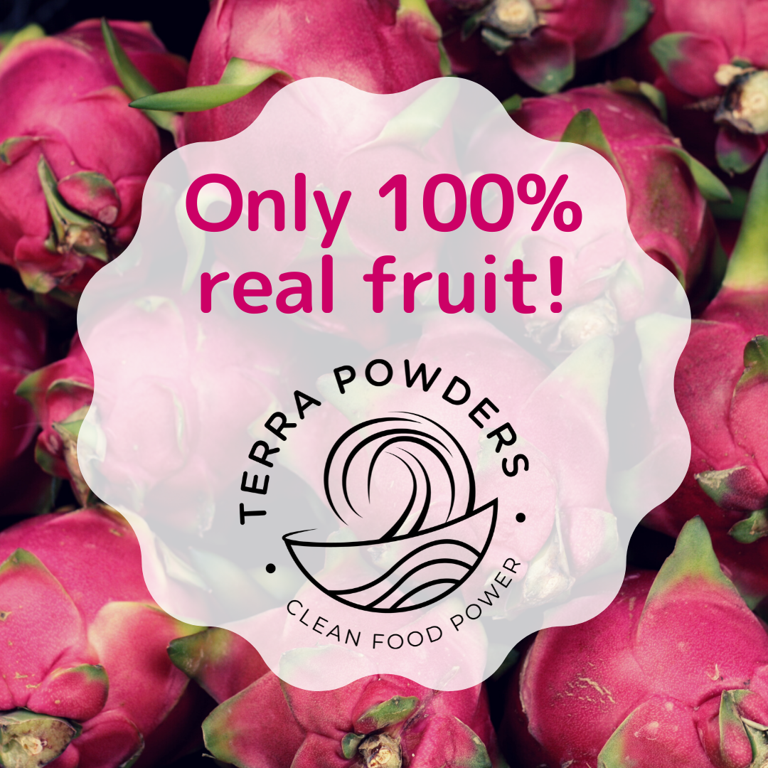 Only 100% Real Fruit In Terra Powders Dragon Berry Drink Mix Powder