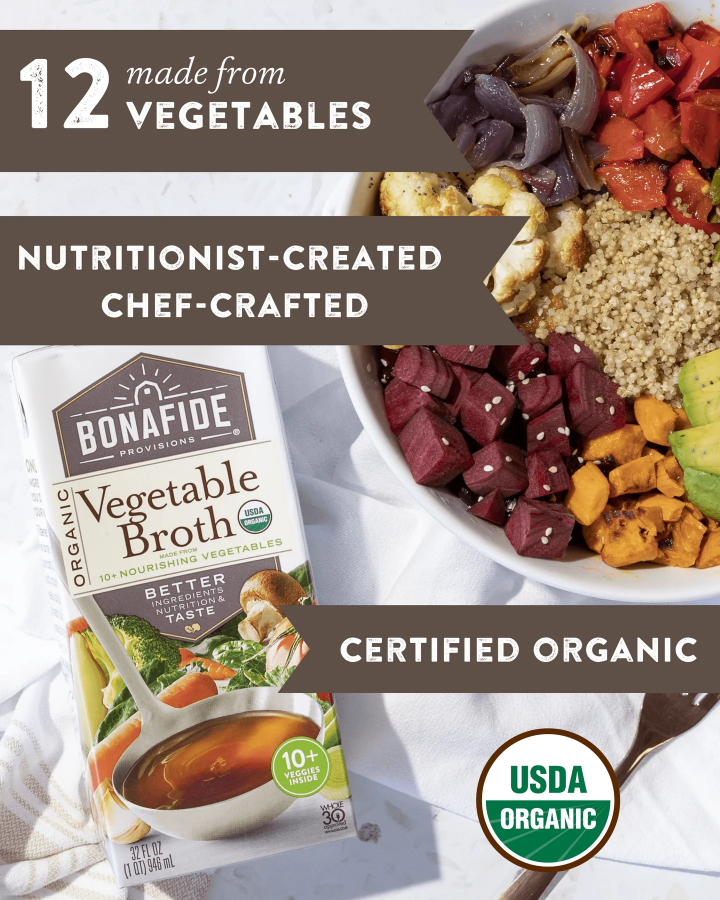 Bonafide Certified Organic Whole30 Approved Broth Made From 12 Vegetables Nutritionist Created Chef Crafted