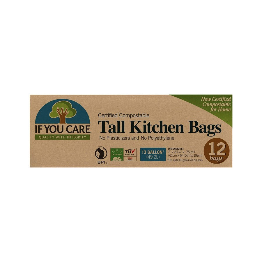 If You Care 13 Gallon Compostable Tall Kitchen Bags 12 Count