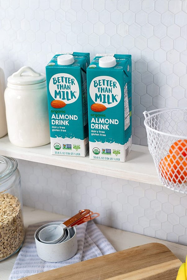 Two Recyclable Boxes Of Dairy Free Almond Milk Drink Better Than Milk Shelf Stable Brand