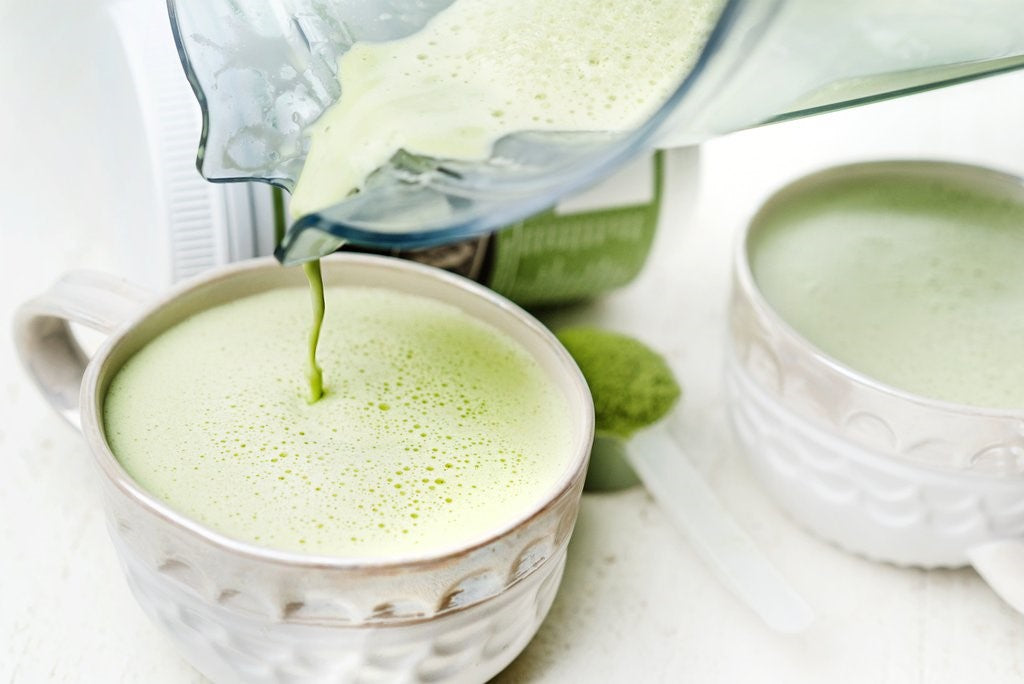 Filling Mugs With Two Ingredient Matcha Keto Latte With Collagen Recipe Primal Kitchen