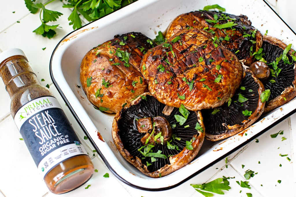 Primal Kitchen Steak Sauce Recipe For Three Ingredient Grilled Portobello Mushrooms