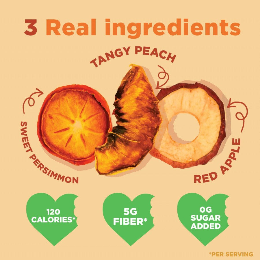 Rind 3 Real Ingredients Sweet Persimmon Tangy Peach Red Apple No Sugar Added Fruit Snack