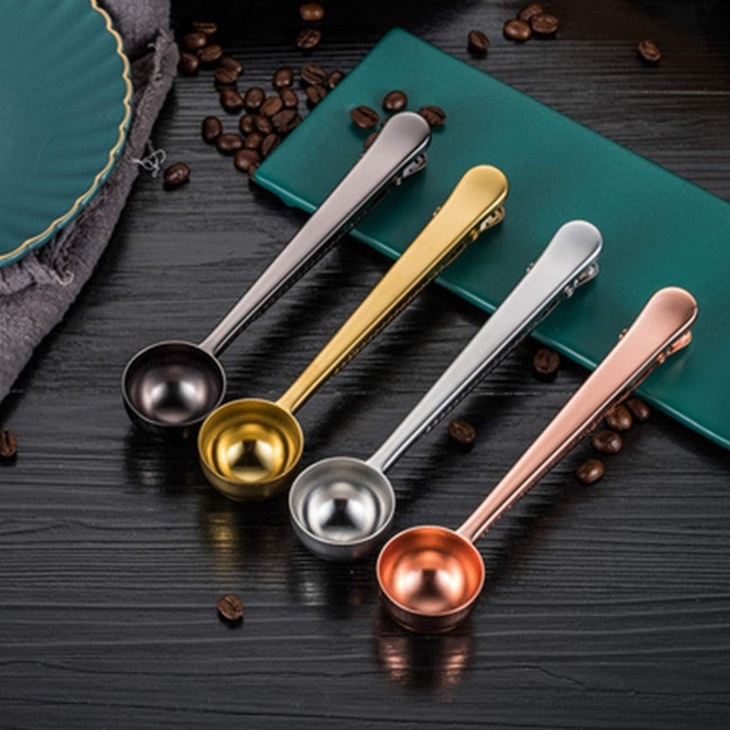 Four Colors Of Stainless Steel Metal Coffee Scoop Gator Clips