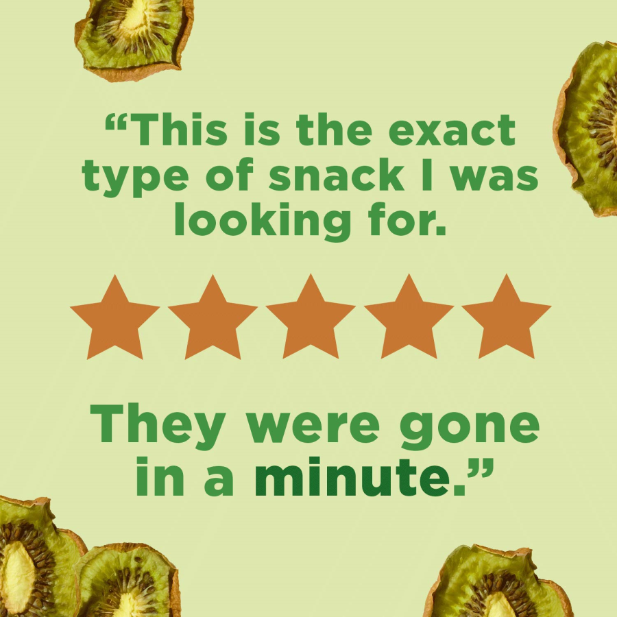 5 Stars Good Review For Rind Tangy Kiwi Fruit Snacks