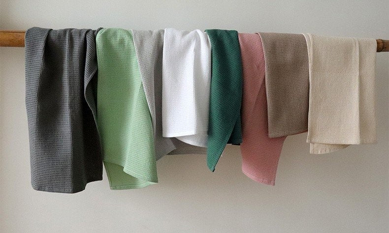 Charcoal Herb Garden Light Gray White Forest Green Pink Blush Light Brown And Beige Color Pure Cotton Kitchen Towels From Terra Powders Home Goods