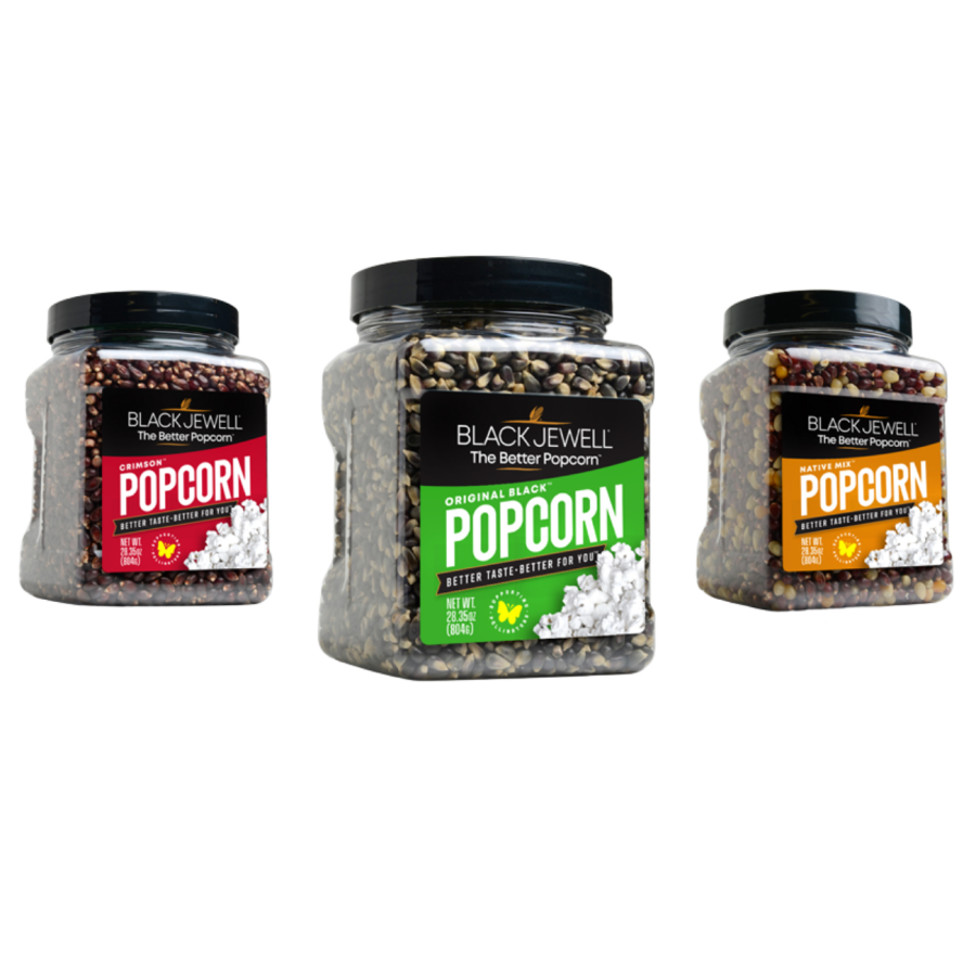 Black Jewel Naturally Colorful Popcorn Kernel Varieties Crimson Black Native Mix In Pantry Friendly Containers