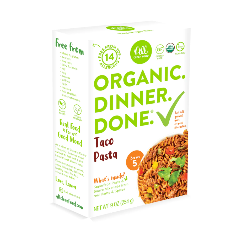 All Clean Food Organic Taco Pasta 9oz