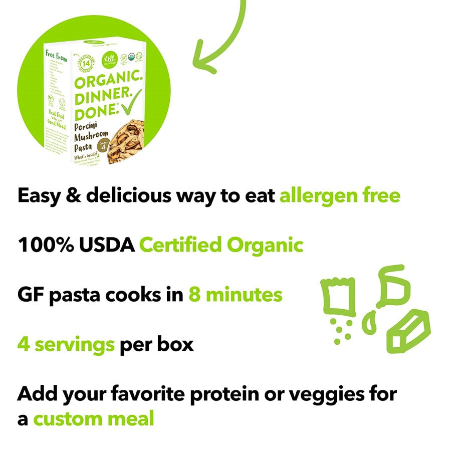 Easy Delicious Allergen Free Organic Gluten Free Pasta 4 Servings Per Box All Clean Food Mushroom Pasta Dinner Kit