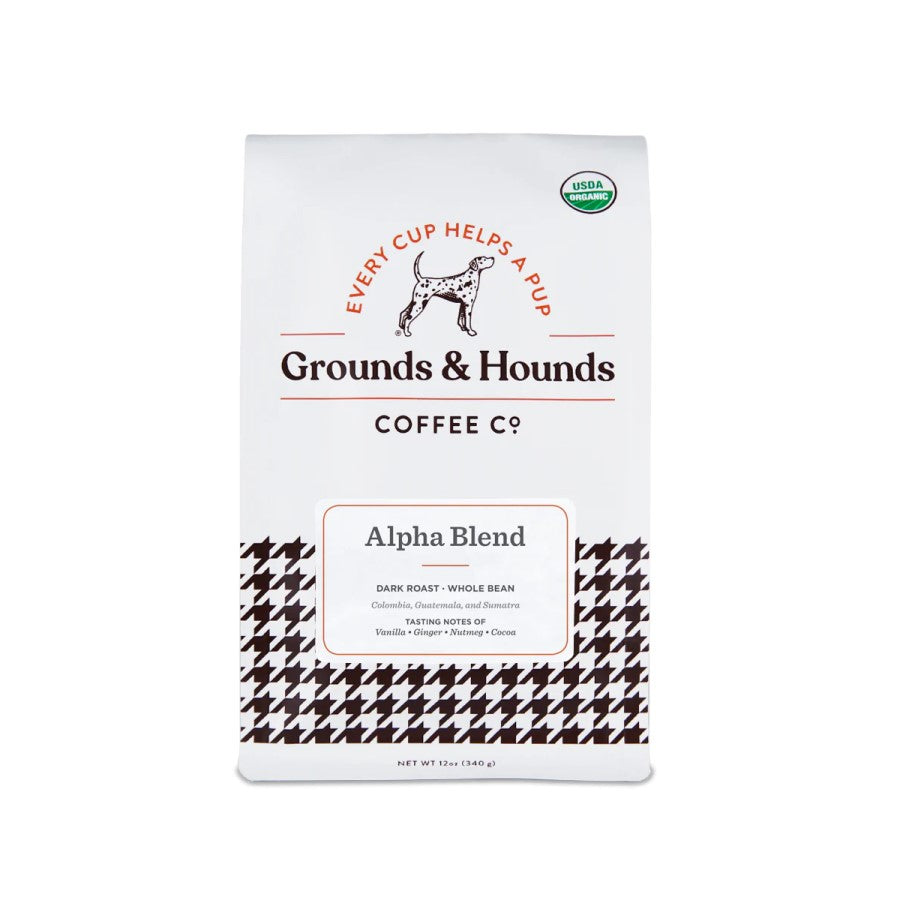 Grounds & Hounds Coffee Co. Alpha Blend Organic Dark Roast Whole Bean 12oz
