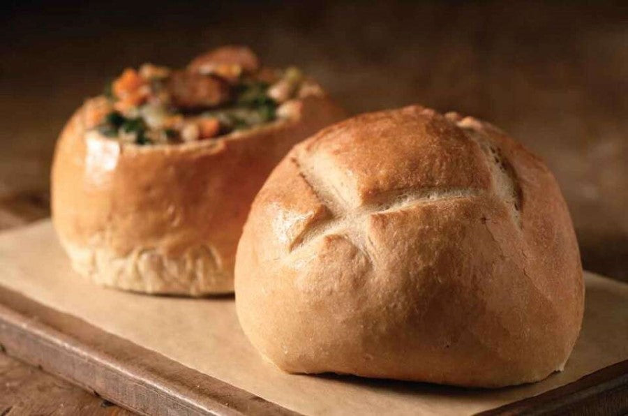 Artisan Bread Bowls Baked Using Organic King Arthur Whole Wheat Flour