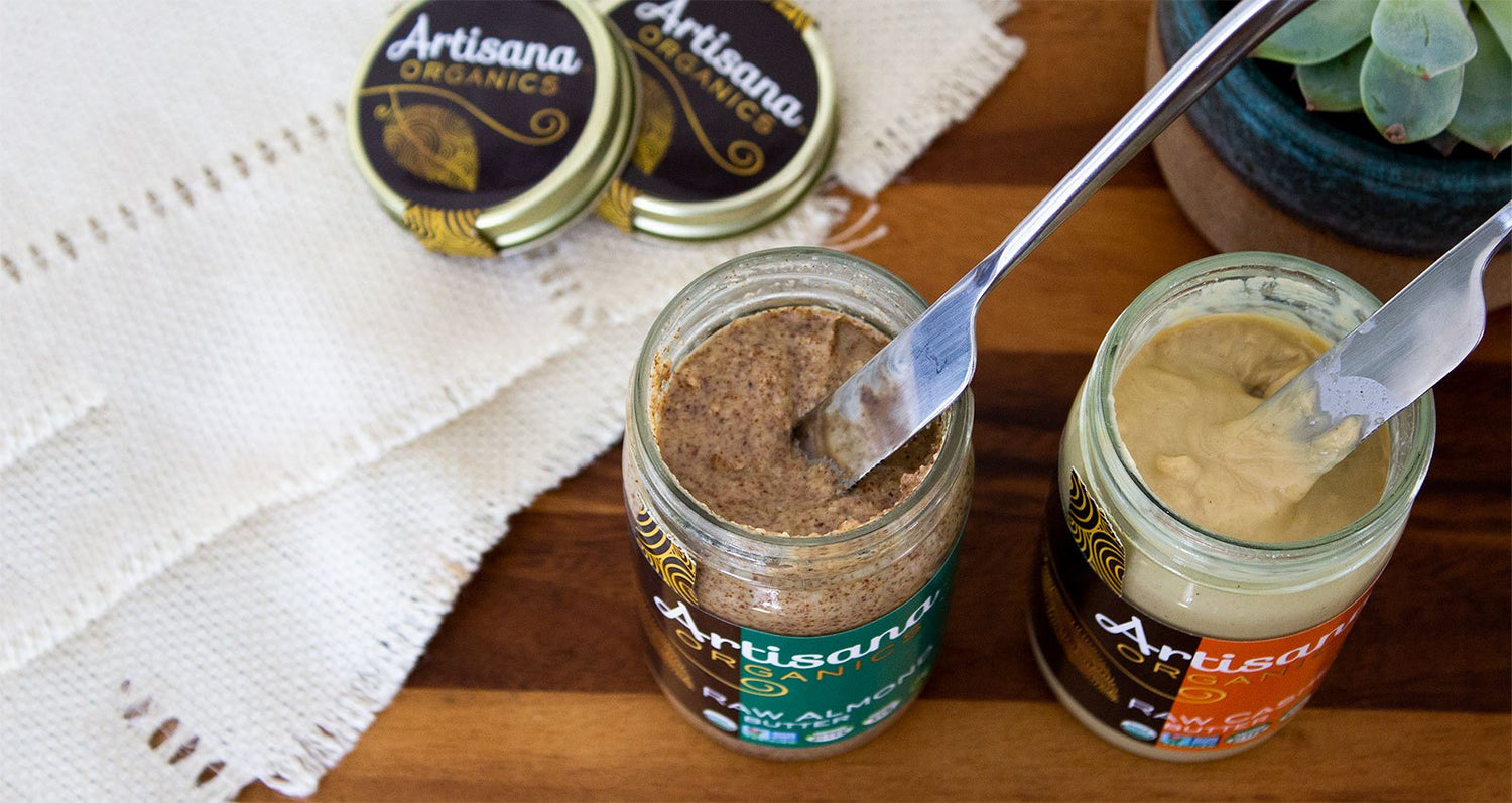 Artisana Organics Raw Almond Butter And Raw Cashew Butter Non-GMO Organic Creamy Nut Butters
