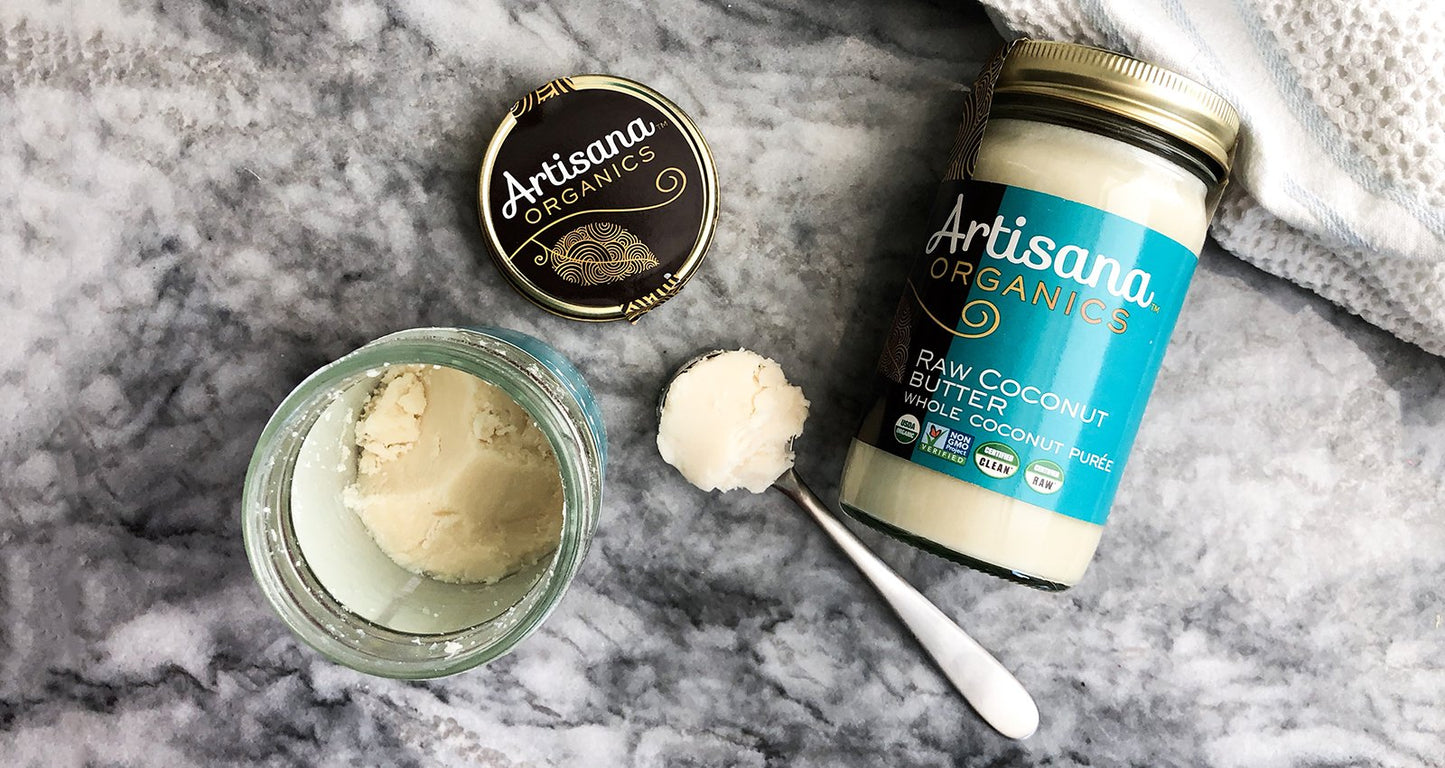 Artisana Organics Raw Coconut Butter Whole Coconut Puree Delicious Organic Non-GMO Certified Clean Certified Raw Food