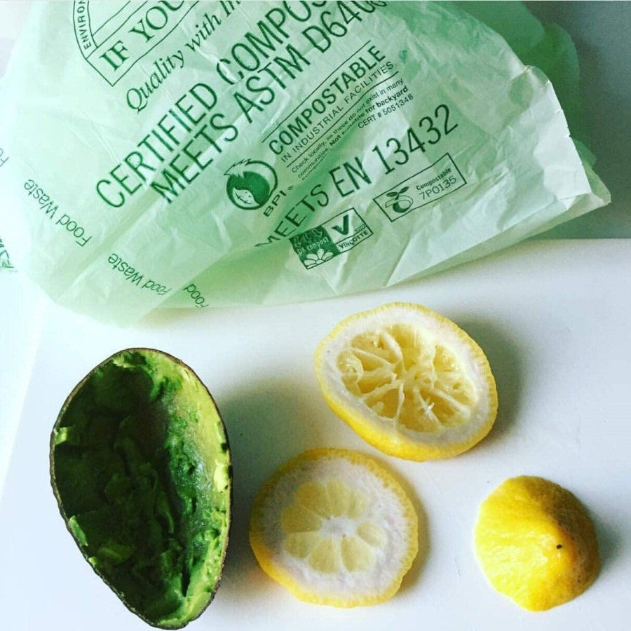 Avocado Skin And Lemon Peels With Compostable If You Care Food Waste Bag