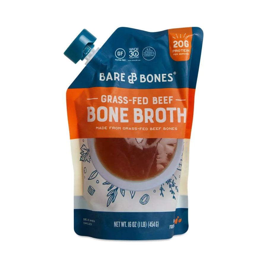 Bare Bones 100% Grass Fed Beef Bone Broth 16oz