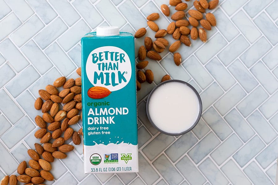 Almonds Cup Of Dairy Free Milk Box Of Better Than Milk Organic Almond Drink Vegan