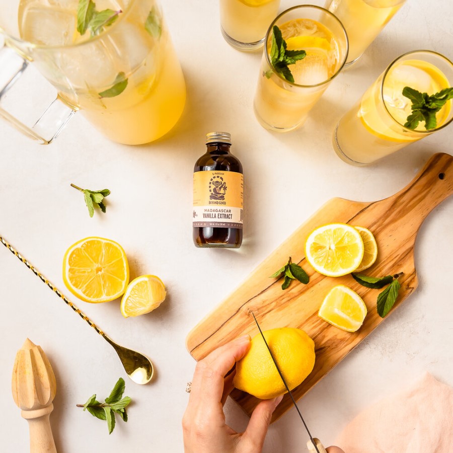 Beverage Recipe Vanilla Mint Lemonade Using Organic Lemons And Beyond Good Vanilla Extract By Madecasse