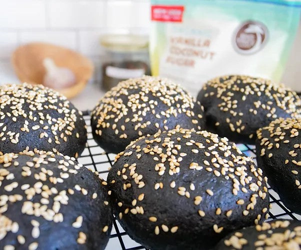 Charcoal Spelt Buns Made With Big Tree Farms Coconut Sugar Organic Vanilla