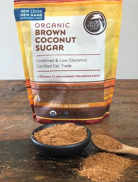 Unrefined Coconut Brown Sugar Big Tree Farms Certified Fair Trade