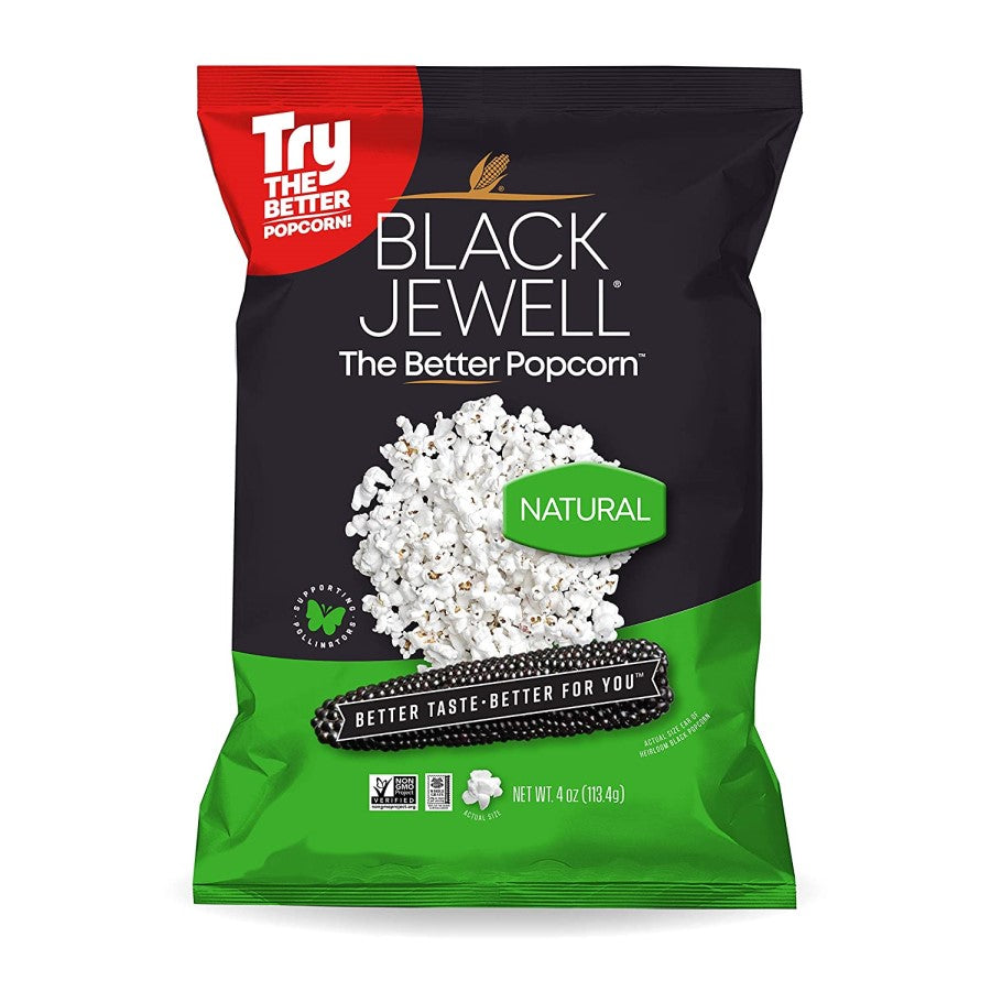 Black Jewell Popped Popcorn Natural 4oz Ready To Eat Bagged Popcorn