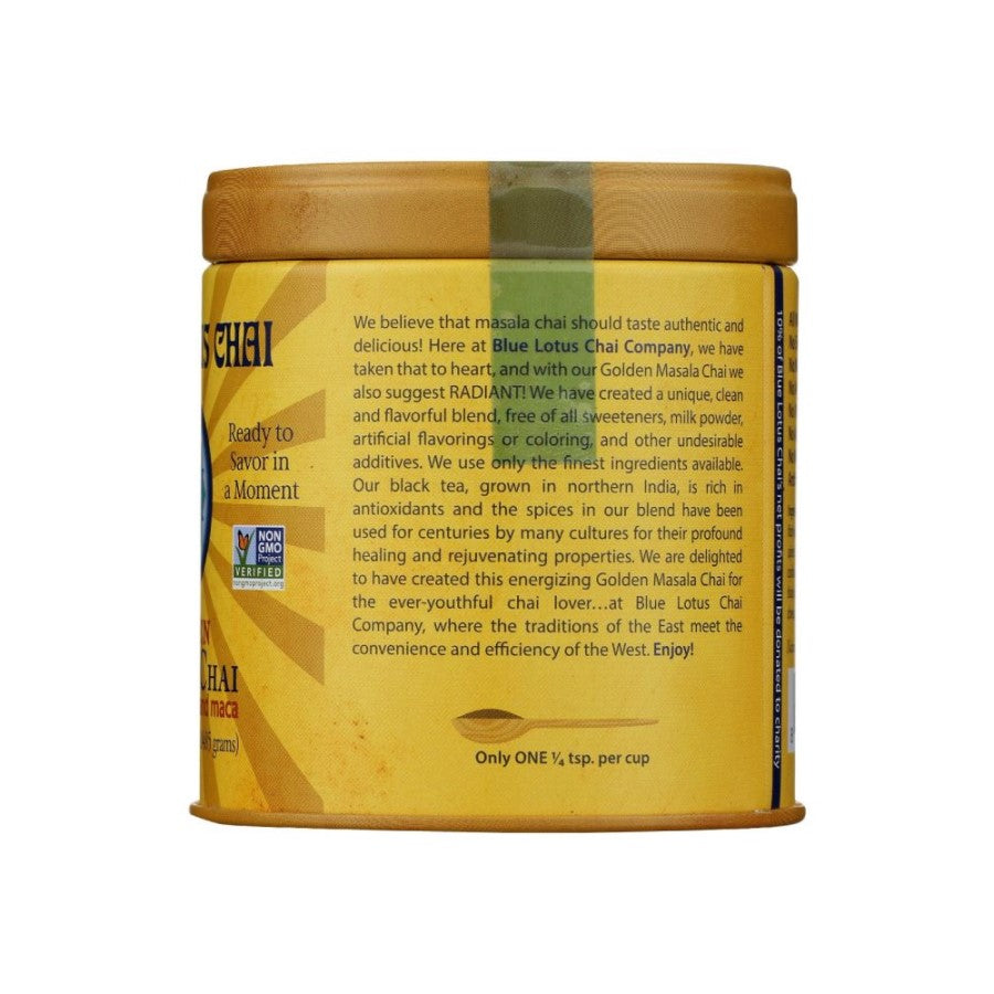 Non-GMO Verified Blue Lotus Chai Golden Masala Chai With Turmeric And Maca