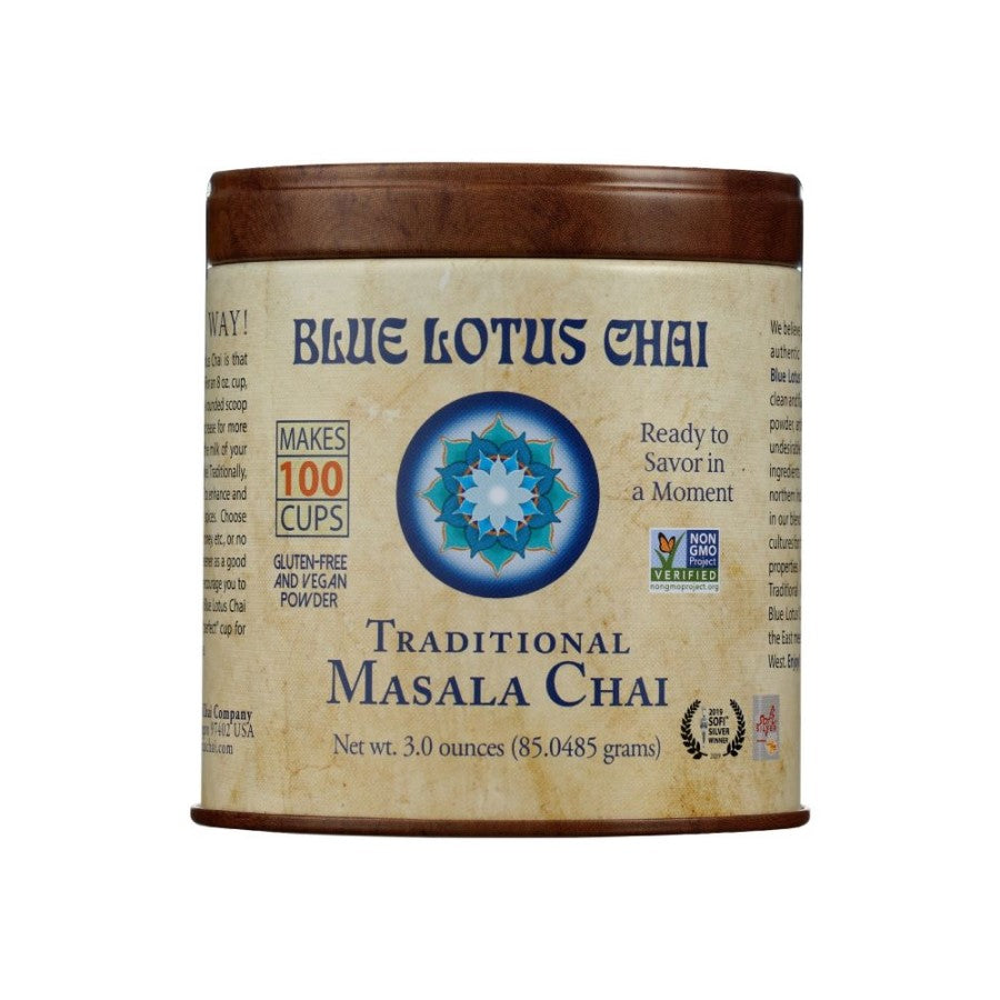 Blue Lotus Chai Non-GMO Traditional Masala Chai Tea 3oz