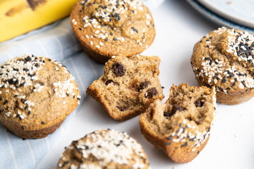 Healthy Recipe Chocolate Tahini Blender Muffins From Bob's Red Mill Sesame Seeds