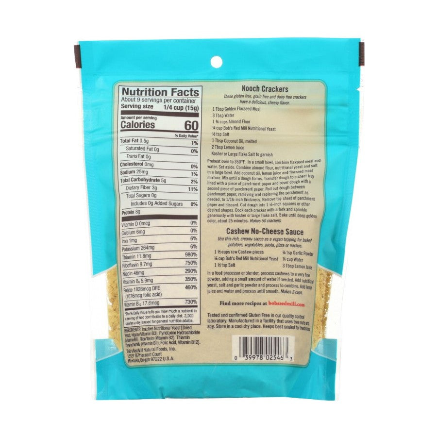 Nutritional Yeast Recipes On Large Flake 5 Ounce Bag Of Bob's Red Mill With Nutrition Facts And Ingredients
