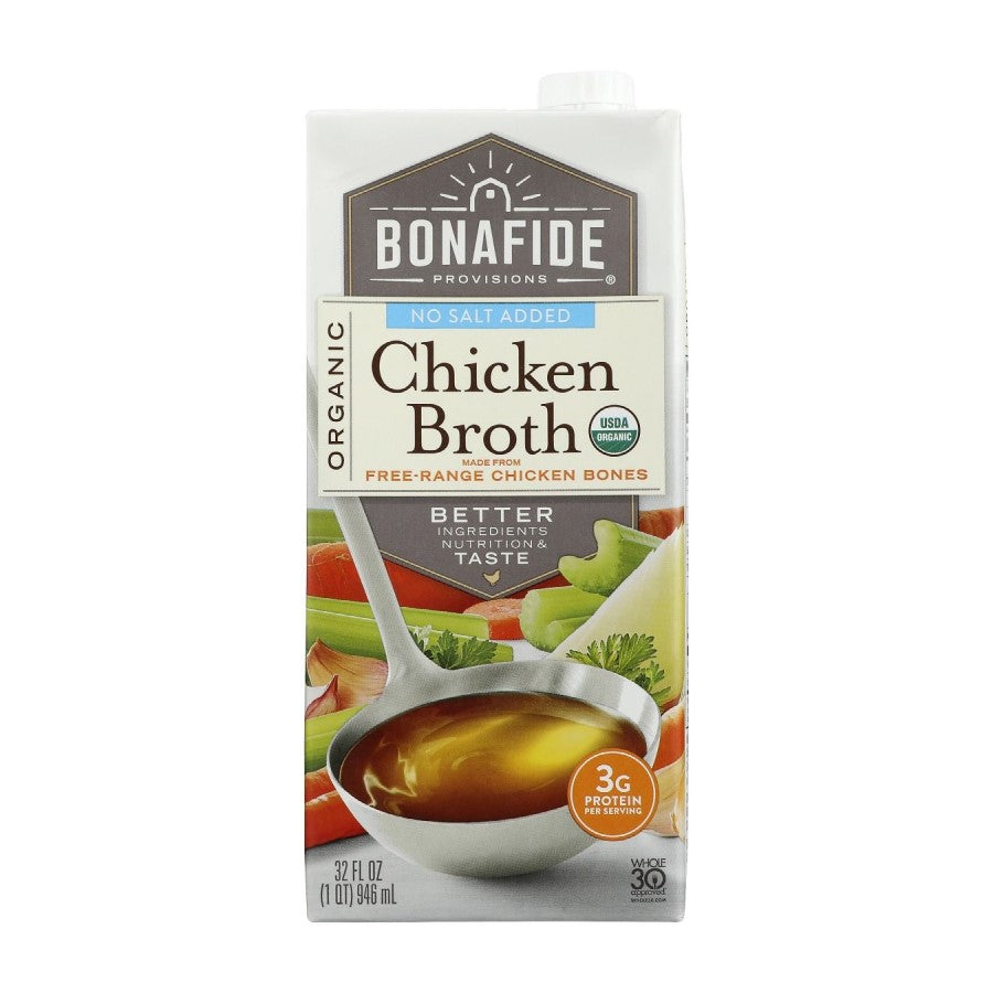 Bonafide Provisions Organic No Salt Added Chicken Broth 32oz