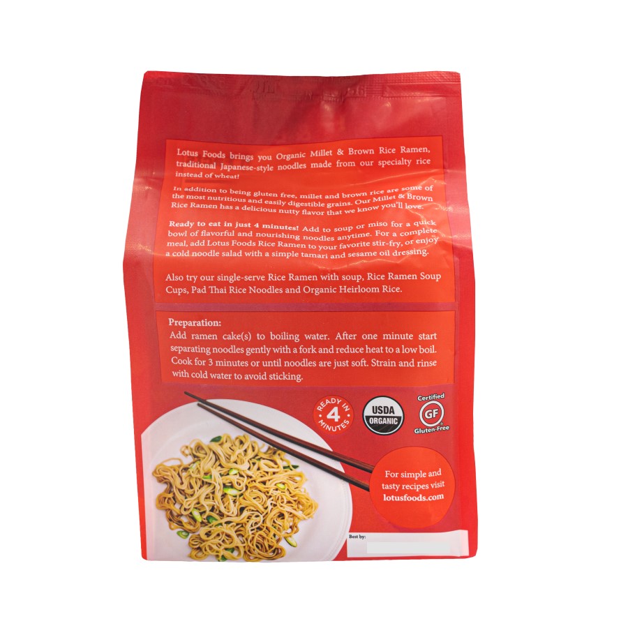Healthy Ramen Asian Noodles Lotus Foods Millet & Brown Rice Organic Rice Noodles