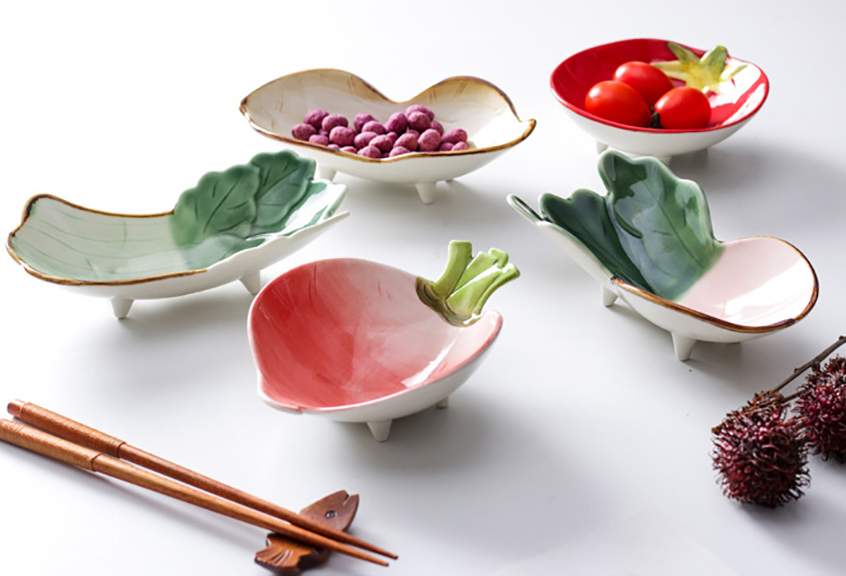 Kitchen Decor Ceramic Food Shape Dishes In Garden Vegetables