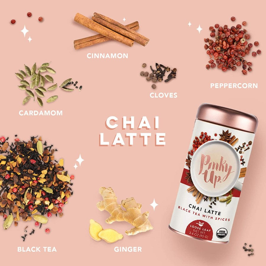 Chai Latte Organic Ingredients In Pinky Up Loose Leaf Spiced Black Tea