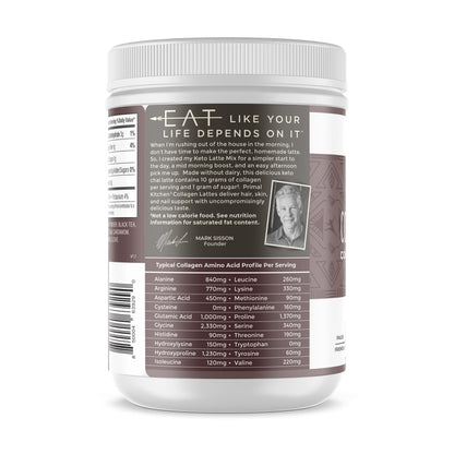 Mark Sisson Collagen Keto Latte Primal Kitchen Chai Tea Drink Mix Collagen Amino Acid Profile
