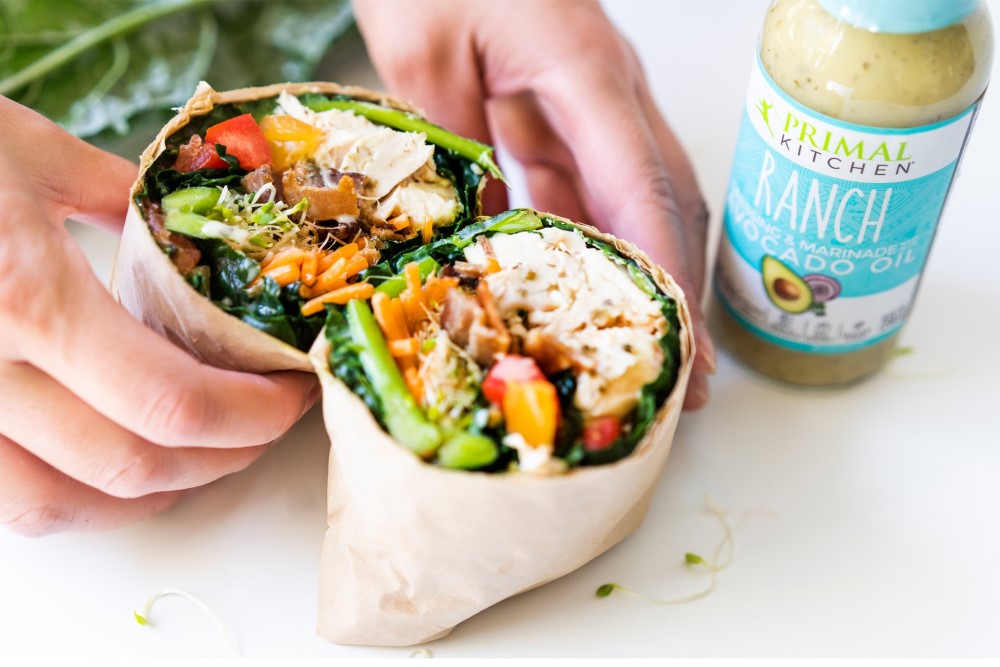 Chicken Bacon Ranch Wrap With Dairy Free Primal Kitchen Creamy Ranch Dressing