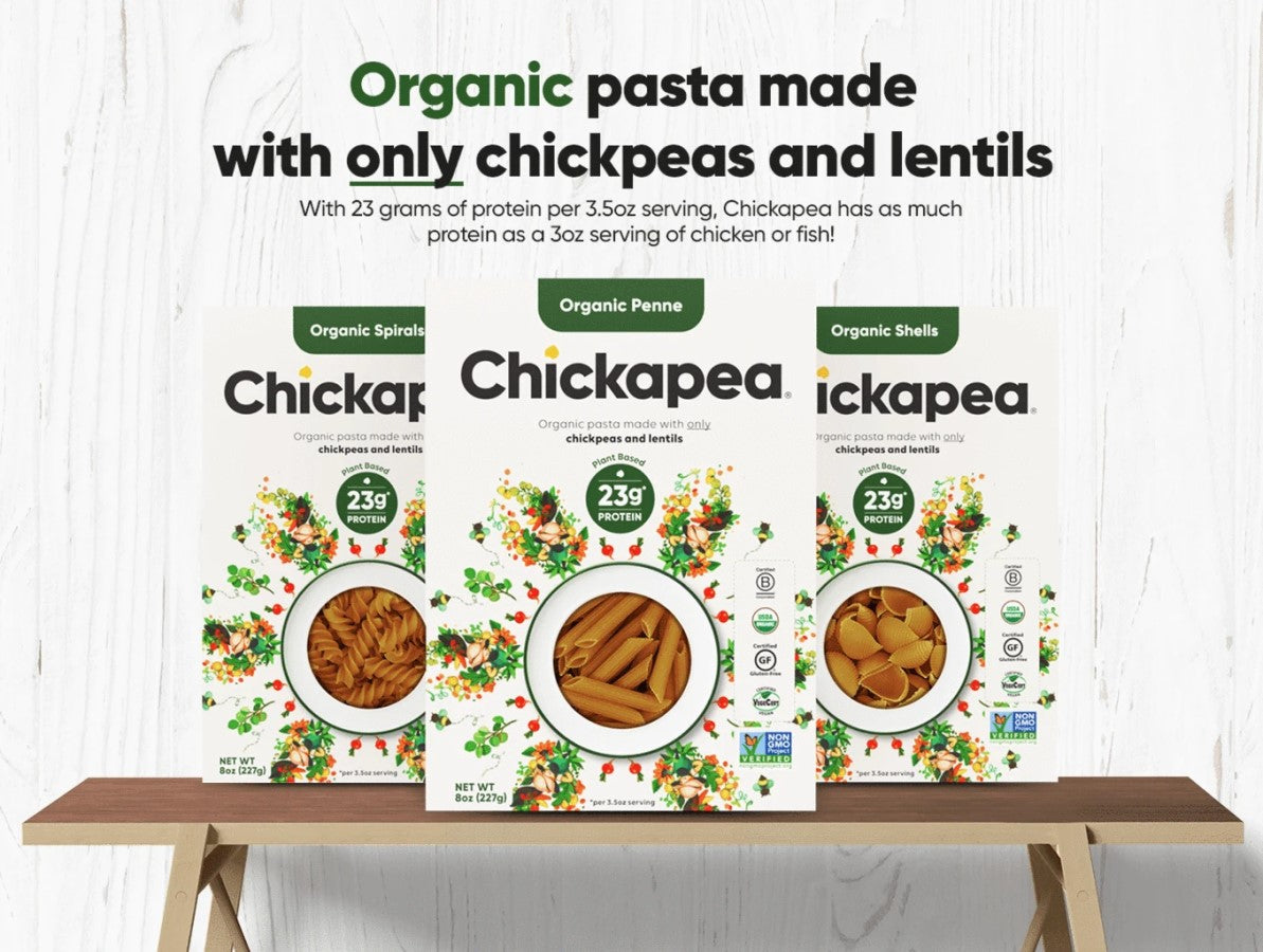 Chickapea Brand Organic Pasta Made With Only Chickpeas And Lentils Has As Much Protein As Chicken Or Fish