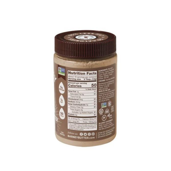 Barney's 8 Ounce Chocolate Almond Butter Powder Nutrition Facts And Ingredients