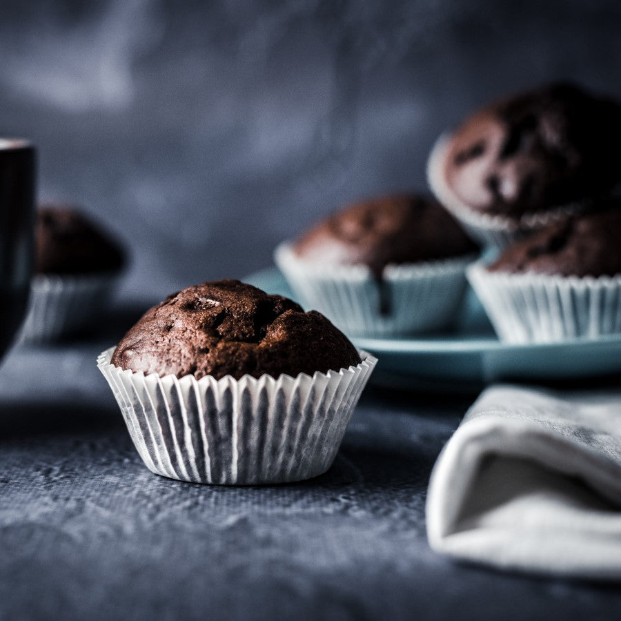 Healthy Chocolate Muffins Made With Organic Cocoa Nibs