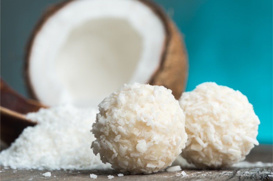 Fresh Coconut And Pure Coconut Water Power Balls Healthy Dessert Recipe